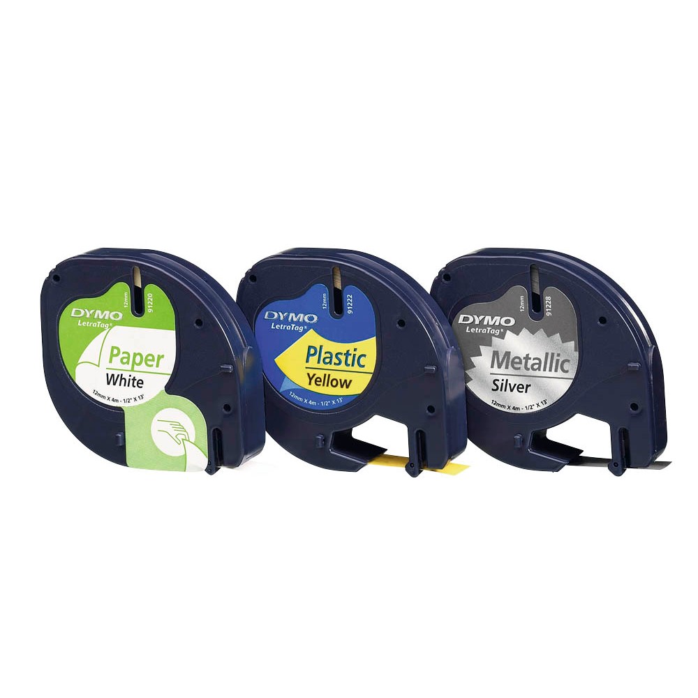 Dymo LetraTag Beschriftungsband 91241 geeignet für LT-100H / LT-100T (farbsortiert)