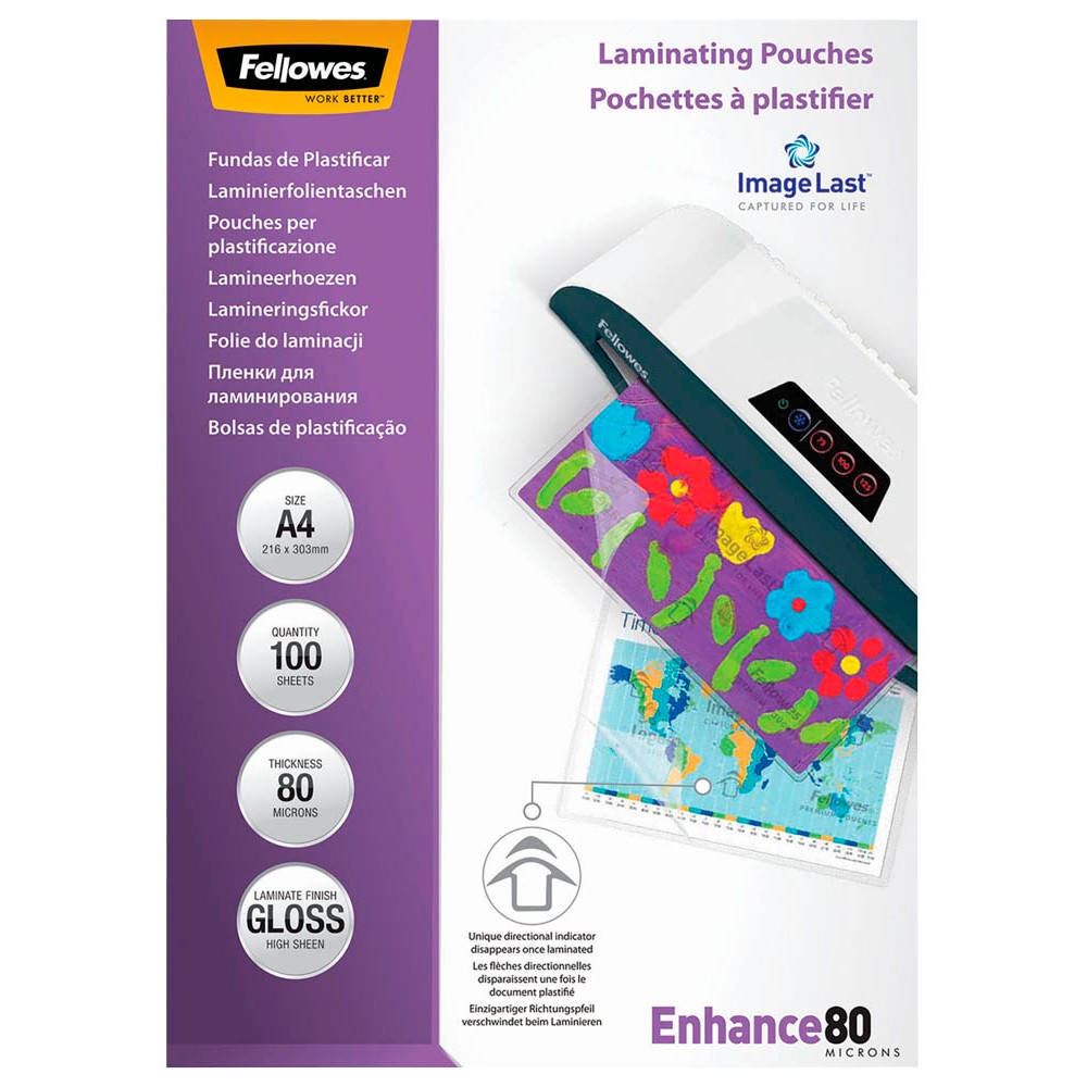 Fellowes Laminierfolientaschen DIN A4 glänzend (100er Pack)