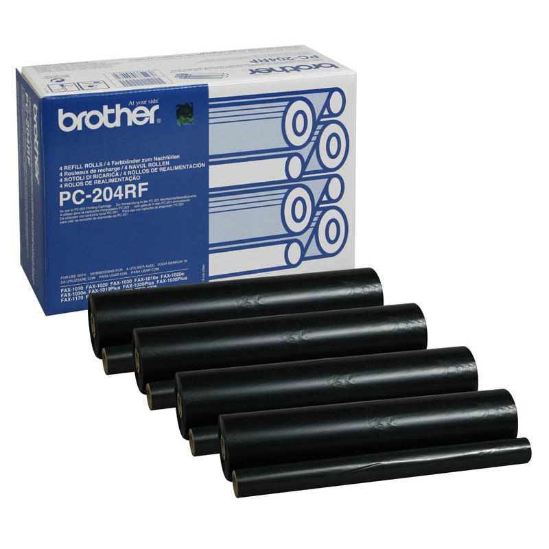 Brother PC-204RF Thermo-Druckfolie schwarz, 4 Rollen