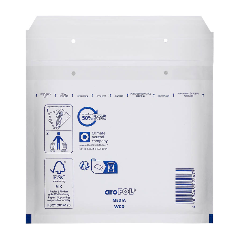 aroFOL® CLASSIC Luftpolstertaschen WCD weiß 18,0 x 16,5 cm, 100 St.