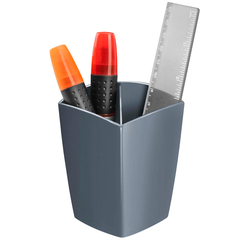 cep Stiftehalter Mineral grau Polystyrol 2 Fächer 7,4 x 7,4 x 9,5 cm