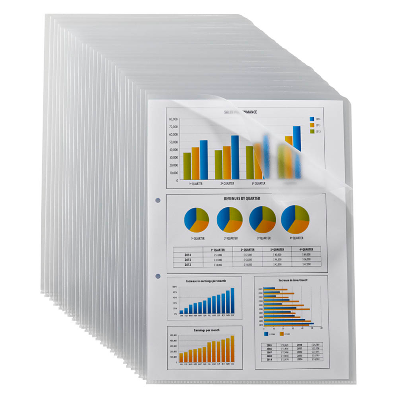 bene Sichthüllen DIN A4 transparent genarbt 0,08 mm, 100 St.
