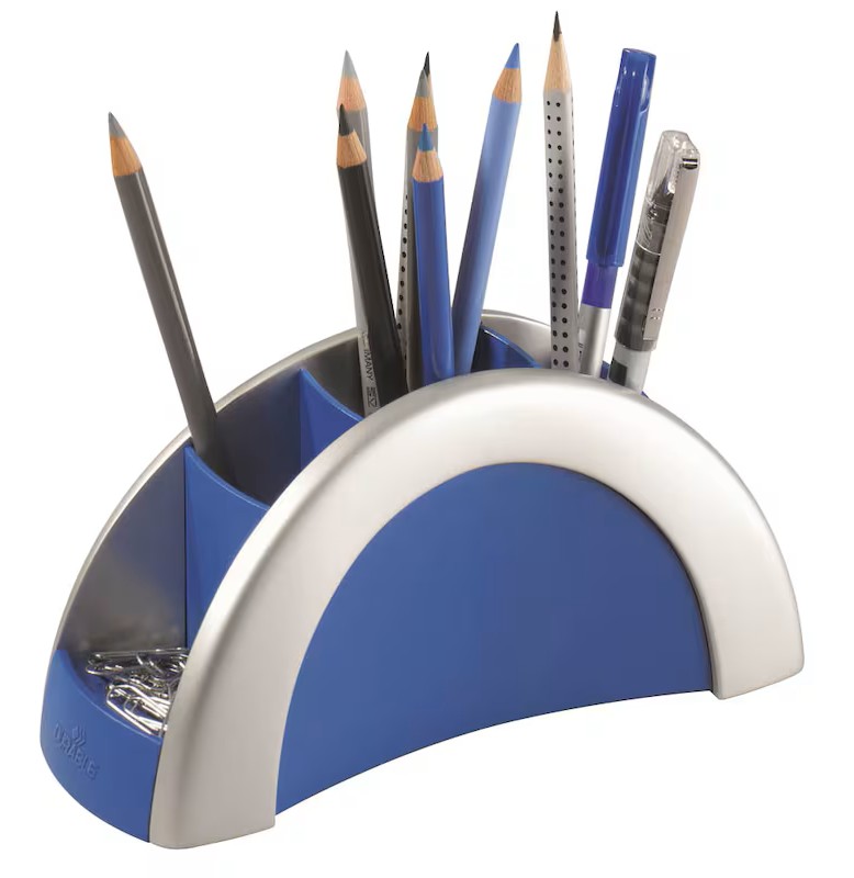 DURABLE Stiftehalter VEGAS silber/blau Kunststoff 5 Fächer 20,5 x 9,0 x 8,0 cm