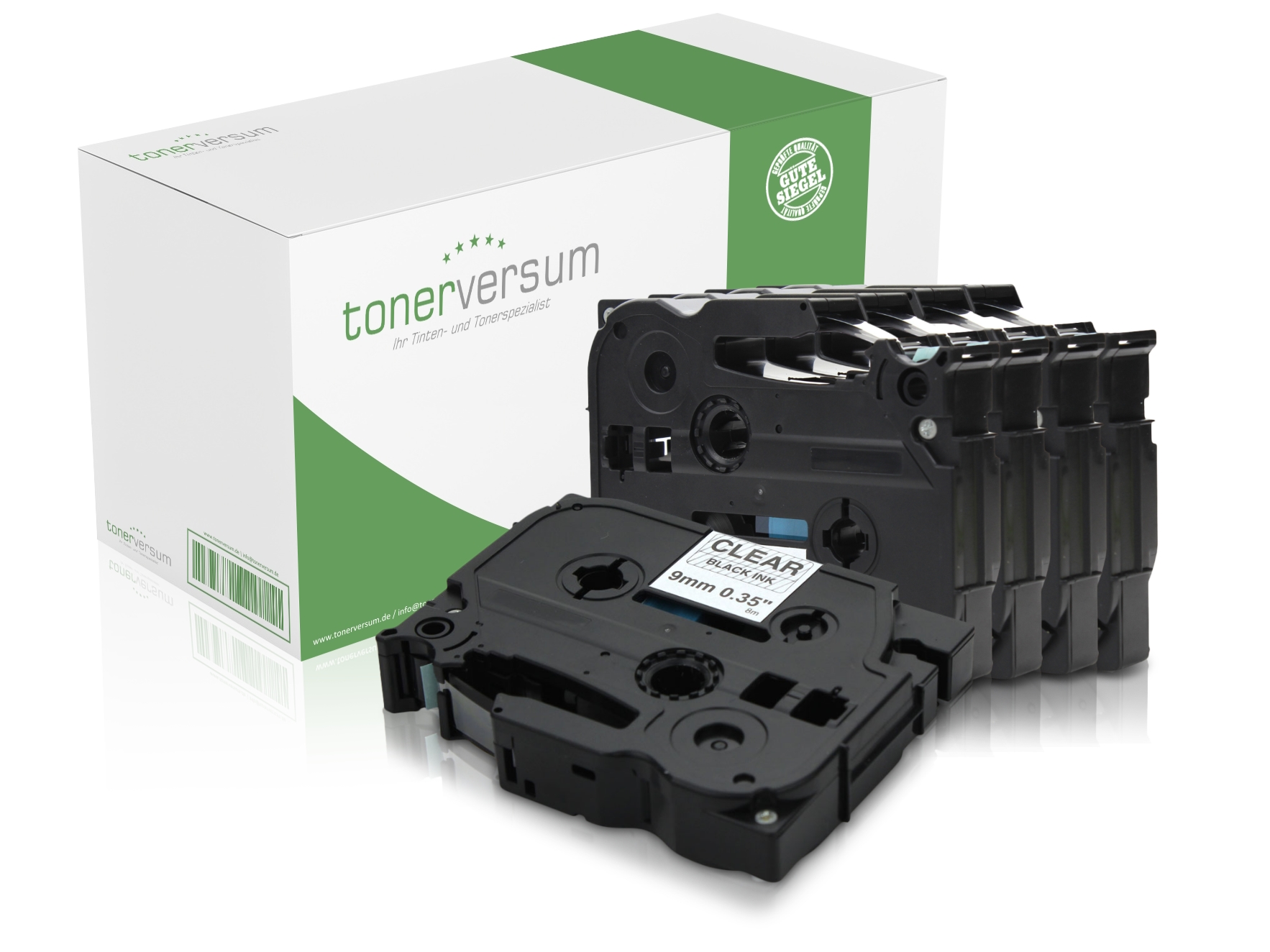 Alternativ zu Brother TZe-121 P-Touch Schriftband 9mm schwarz/transparent (5er Pack)