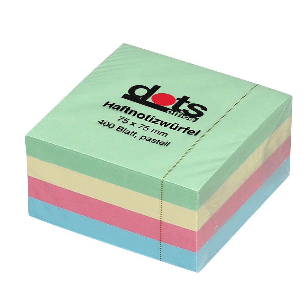 dots Haftnotiz 75x75mm farbsortiert (4er Pack)