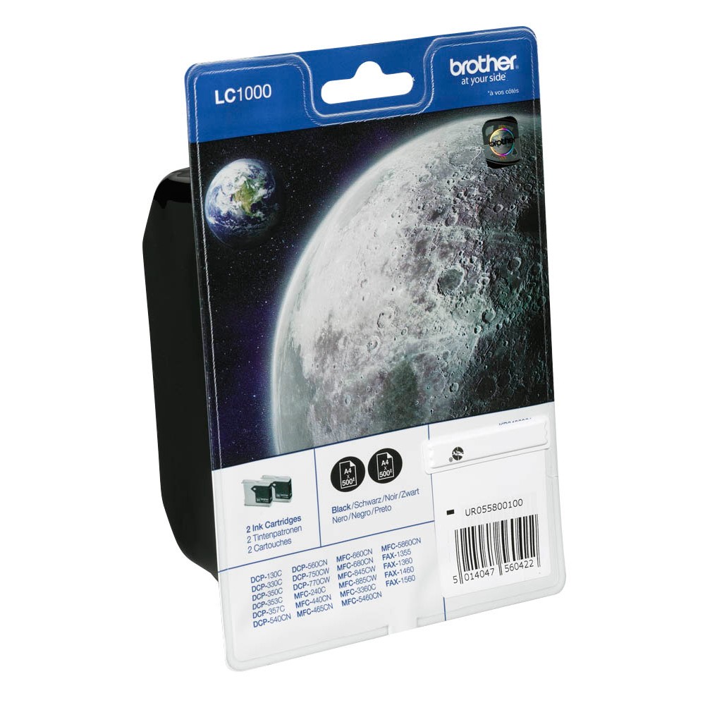 Brother LC-1000BKBP2DR Tinte Black (2er Pack)