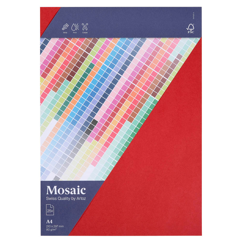 artoz Briefpapier Mosaic feuerrot DIN A4 90 g/qm 25 Blatt