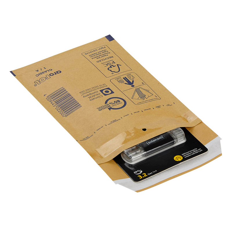 aroFOL® CLASSIC Luftpolstertaschen 1/A braun für DIN A7, 200 St.