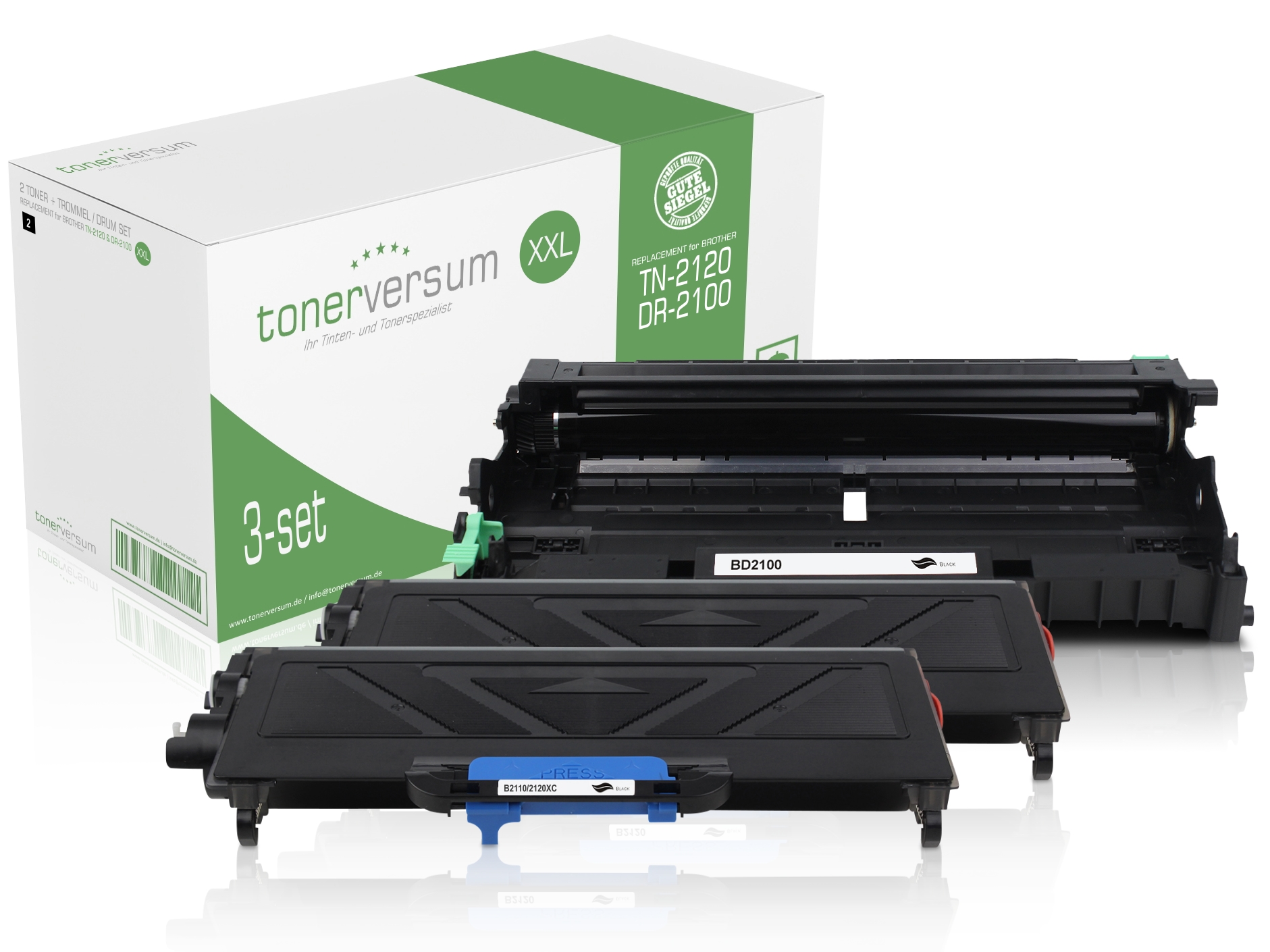 Alternativ zu Brother TN-2120 XXL / DR-2100 Spar-Set (2x Toner / 1x Trommel)