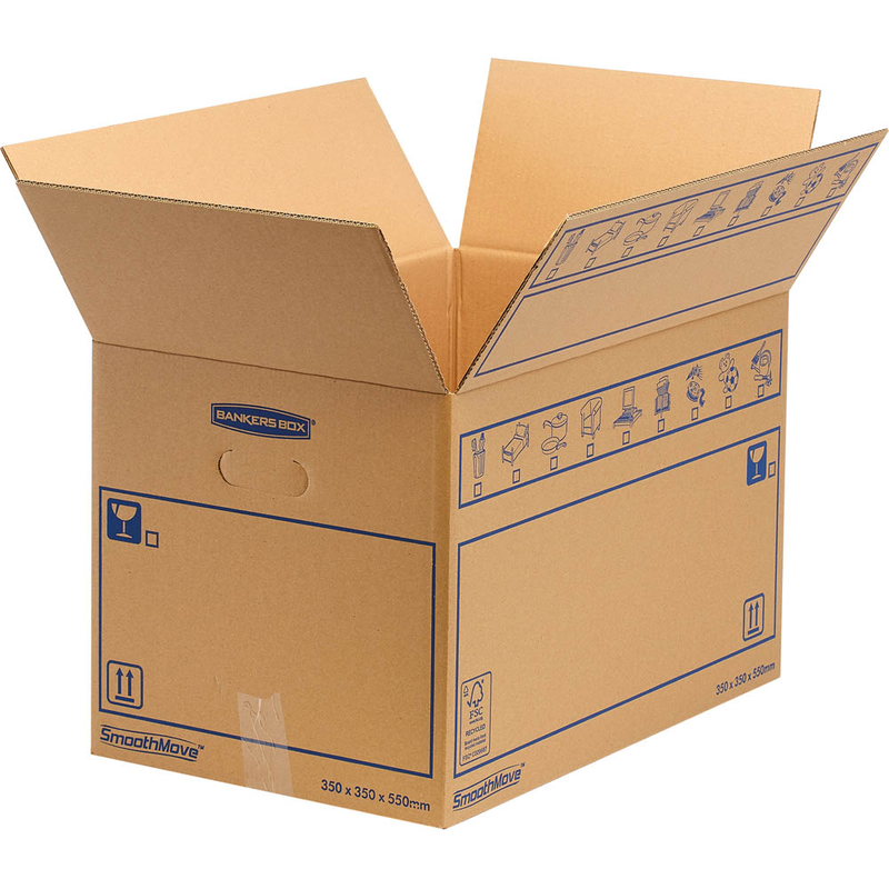 Bankers Box Umzugskartons SmoothMove Standard 55,5 x 35,5 x 36,0 cm, 10 St.