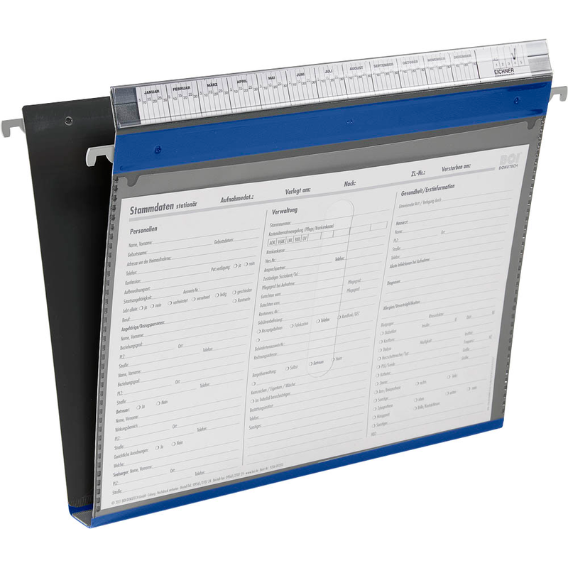 BOI Patienten-Dokumentations-Hängemappe 4-Ringe PMH4R blau Boden: 2,5 cm, 1 St.