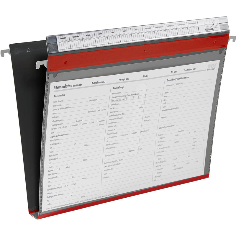 BOI Patienten-Dokumentations-Hängemappe 2-Ringe PMH2R rot Boden: 2,5 cm, 1 St.