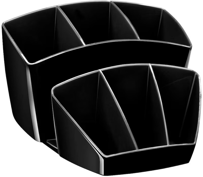 cep Schreibtisch-Organizer Mineral schwarz Polystyrol 6 Fächer 14,3 x 15,8 x 9,3 cm