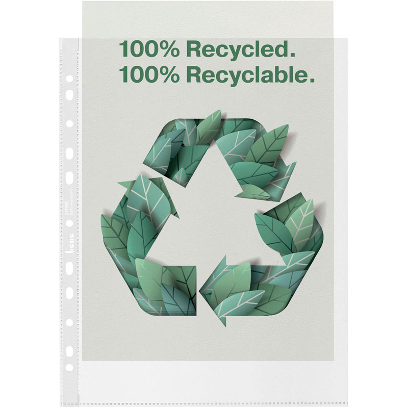 bene Prospekthüllen DIN A4 transparent genarbt 0,07 mm, 100 St.