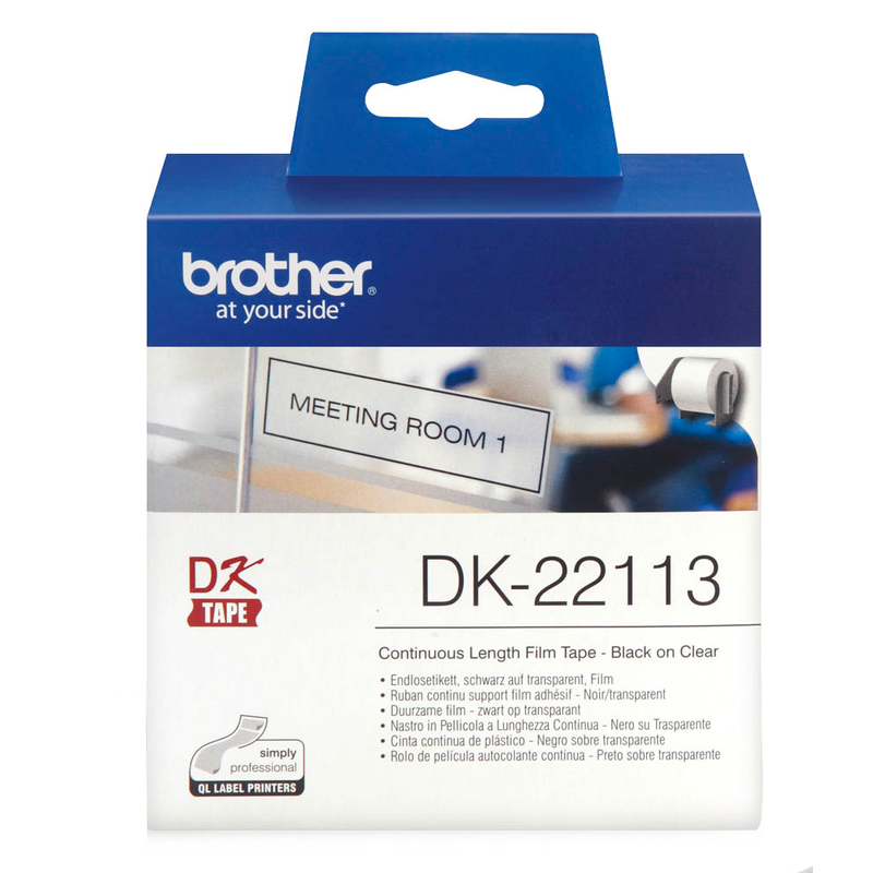 Brother Endlosetikett für Etikettendrucker DK22113 transparent, 62,0 mm, 1 x 1 Etiketten