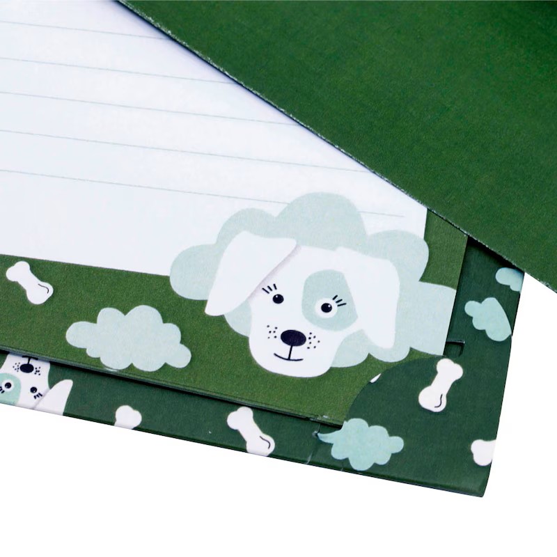 artoz Briefpapier mit Briefhüllen Hund olivgrün ca. DIN A5 80 g/qm 1 Pack