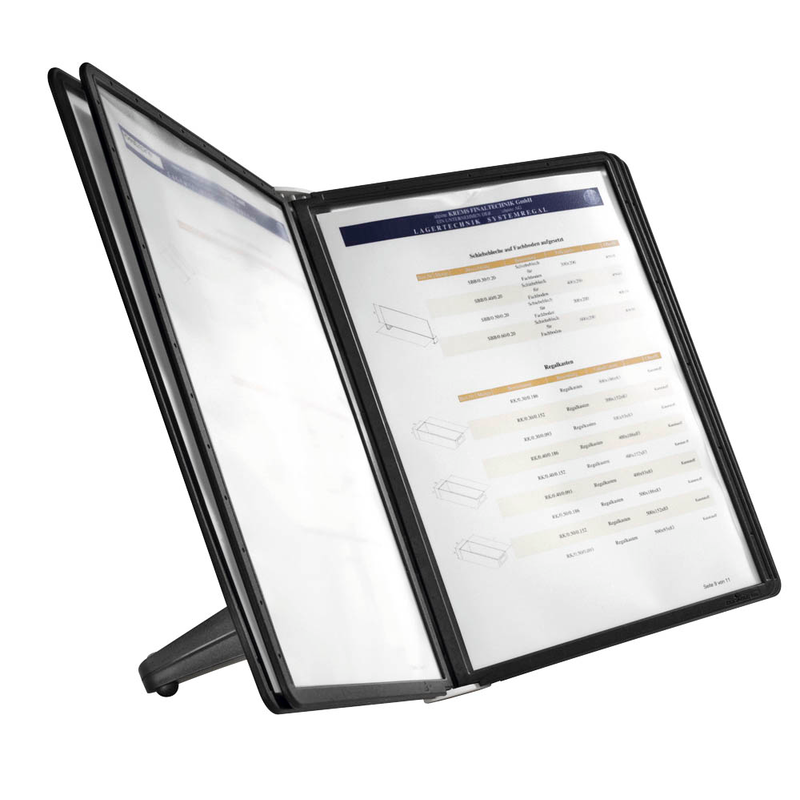 DURABLE Sichttafelsystem SHERPA soho  554001 DIN A4 schwarz mit 5 St. Sichttafeln, 1 St.