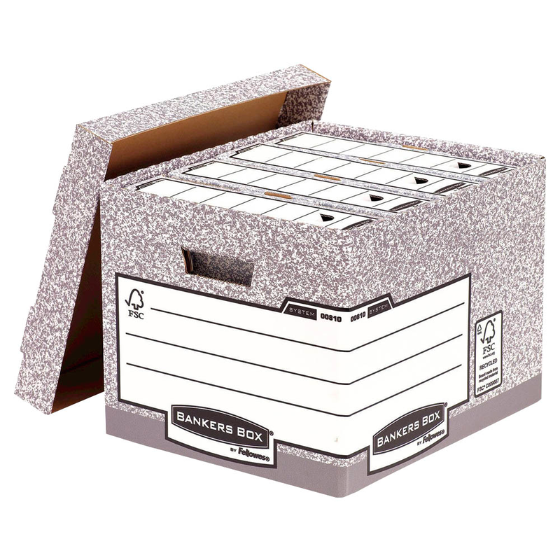 Bankers Box Archivboxen Bankers Box grau 33,5 x 40,4 x 29,2 cm, 10 St.