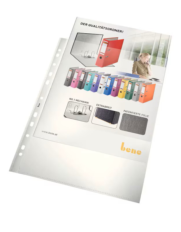 bene Prospekthüllen DIN A4 glasklar glatt 0,08 mm, 25 St.