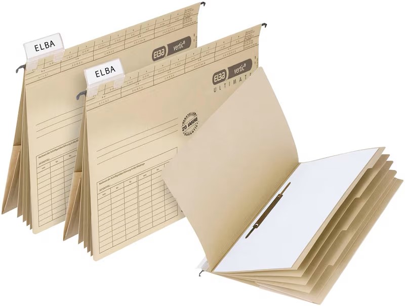 ELBA Personalhefter vertic ULTIMATE Karton naturbraun DIN A4 4x kaufmännische Heftung, 5 St.