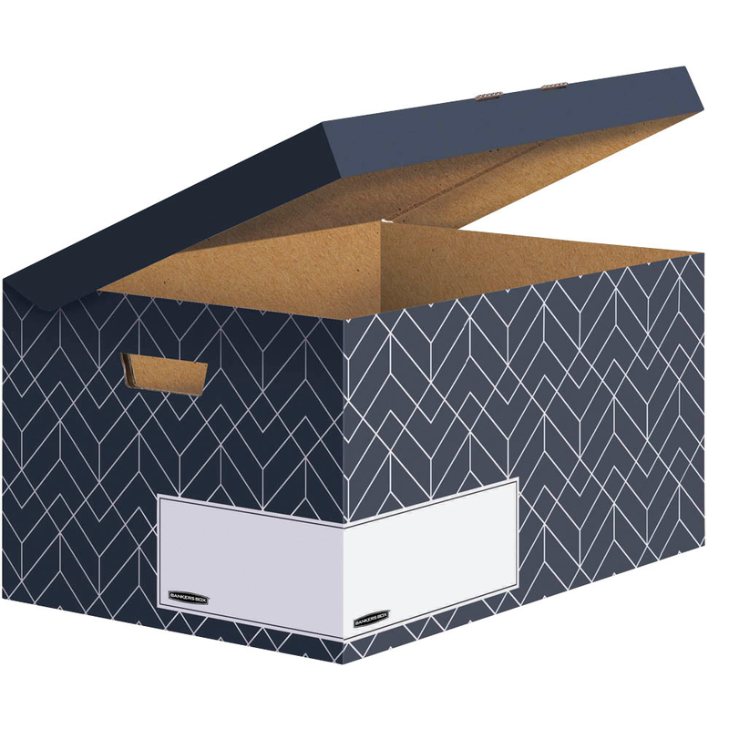 Bankers Box Archivboxen Bankers Box Décor Serie mitternachtsblau/weiß 36,7 x 57,0 x 29,5 cm, 5 St.