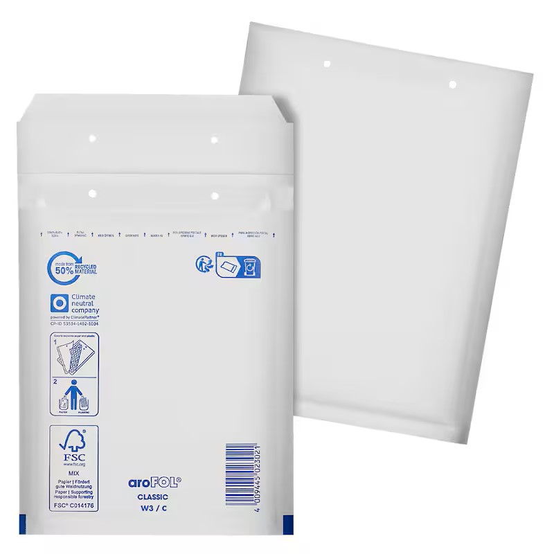 aroFOL® CLASSIC Luftpolstertaschen W3/C weiß für DIN A5, 100 St.