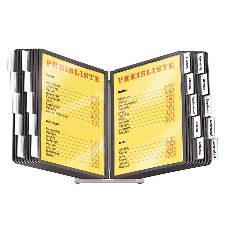 DURABLE Sichttafelsystem VARIO 900587201 DIN A4 schwarz mit 20 St. Sichttafeln, 1 St.