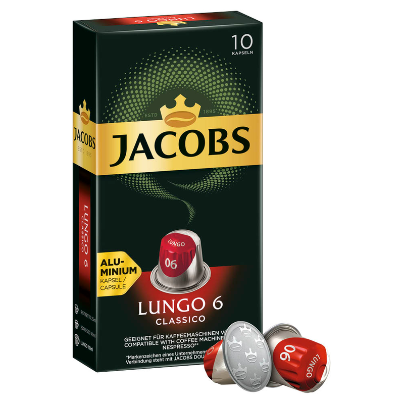 JACOBS LUNGO CLASSICO Kaffeekapseln, Arabica- und Robustabohnen mild, 10 Portionen
