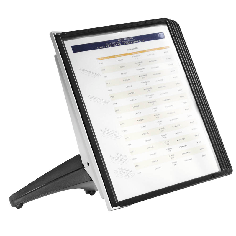 DURABLE Sichttafelsystem SHERPA soho  554001 DIN A4 schwarz mit 5 St. Sichttafeln, 1 St.