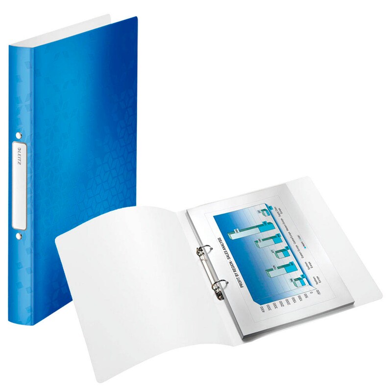 LEITZ WOW Ringbuch 2-Ringe blau-metallic 3,2 cm DIN A4, 1 St.