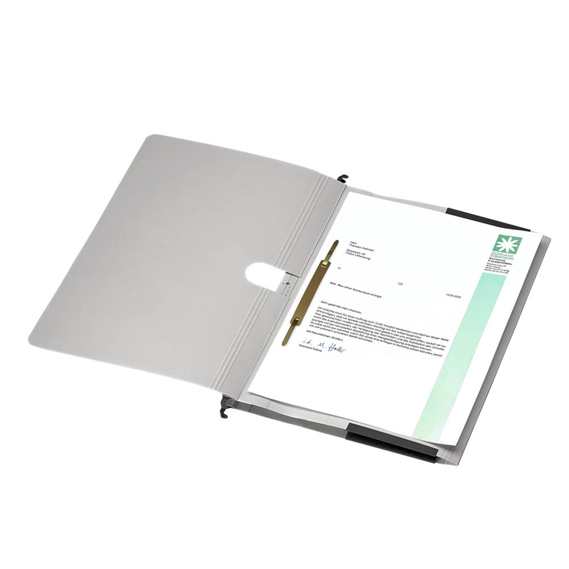 dots Taschenhefter Karton lichtgrau DIN A4 1x kaufmännische Heftung, 25 St.