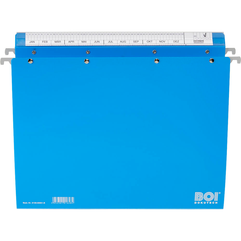 BOI Patienten-Dokumentations-Hängemappe 4-Ringe Economy Click-Line blau Boden: 3,0 cm, 1 St.
