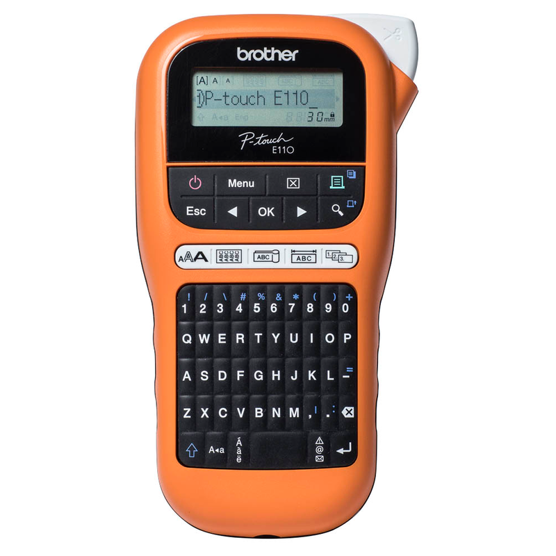 Brother P-touch E110VP Beschriftungsgerät schwarz, orange