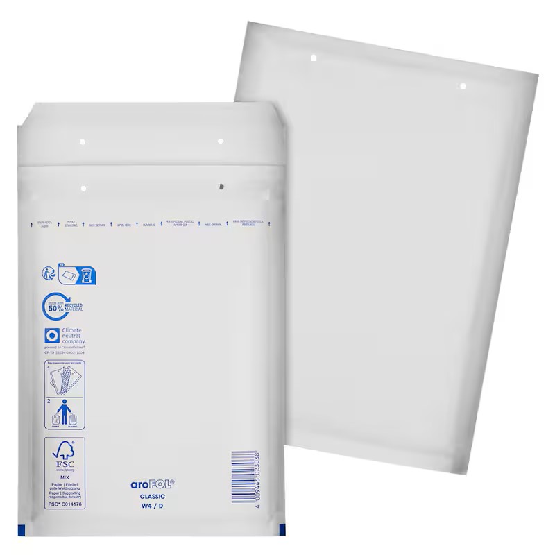 aroFOL® CLASSIC Luftpolstertaschen W4/D weiß für DIN A5, 100 St.