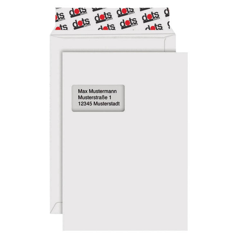 Dots Versandtaschen C4 mit Fenster (100er Pack)