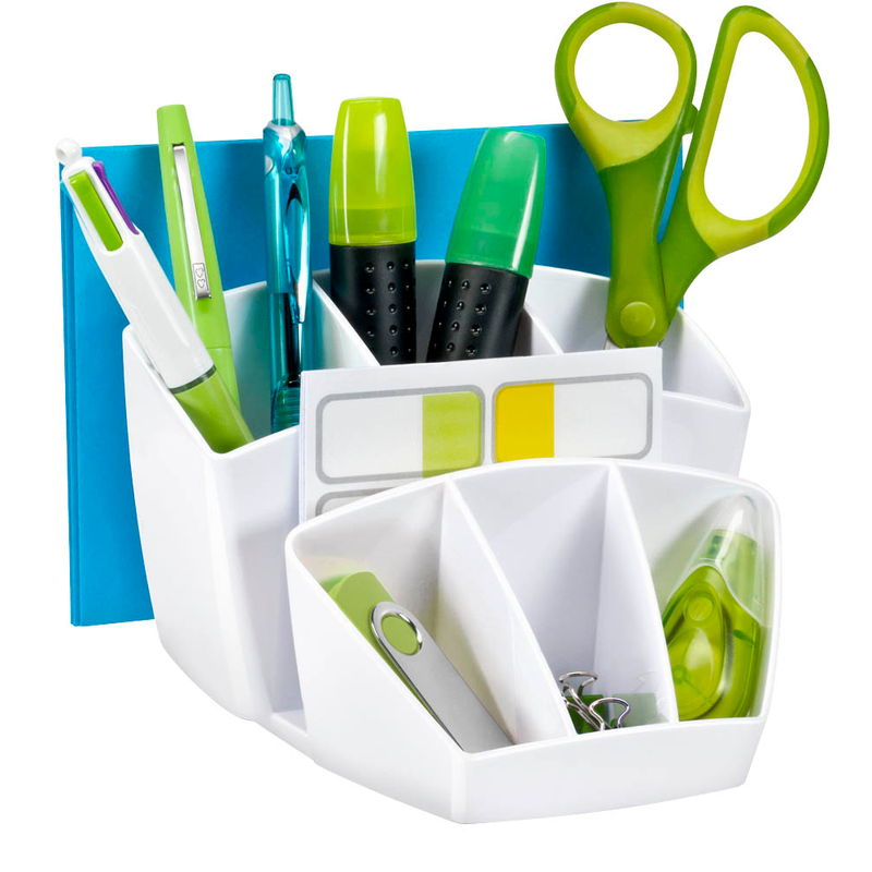 cep Schreibtisch-Organizer Riviera polarweiß Polystyrol 6 Fächer 14,3 x 15,8 x 9,3 cm