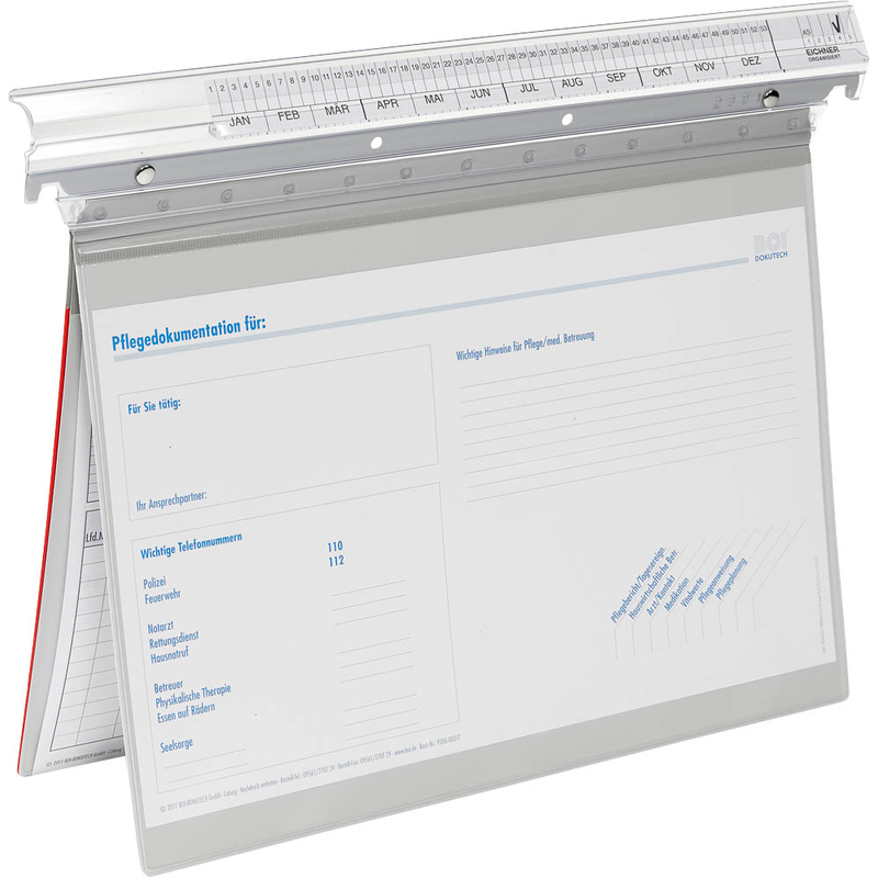 BOI Patienten-Dokumentations-Hängemappe Signal-Line Kunststoff grau DIN A4 2x kaufmännische Heftung, 1 St.