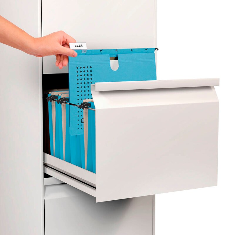 ELBA Hängehefter chic ULTIMATE Karton blau DIN A4 1x kaufmännische Heftung, 5 St.
