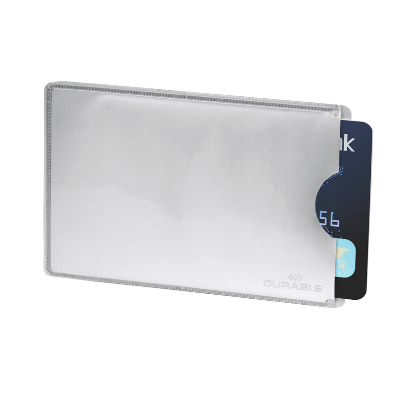 DURABLE Kreditkartenhülle RFID SECURE silber 5,4 x 8,6 cm, 1 St.