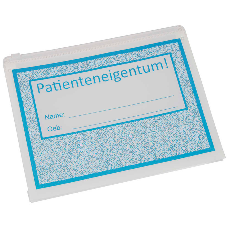 BOI Gleitverschlussbeutel Patienteneigentum! blau/weiß, 10 St.