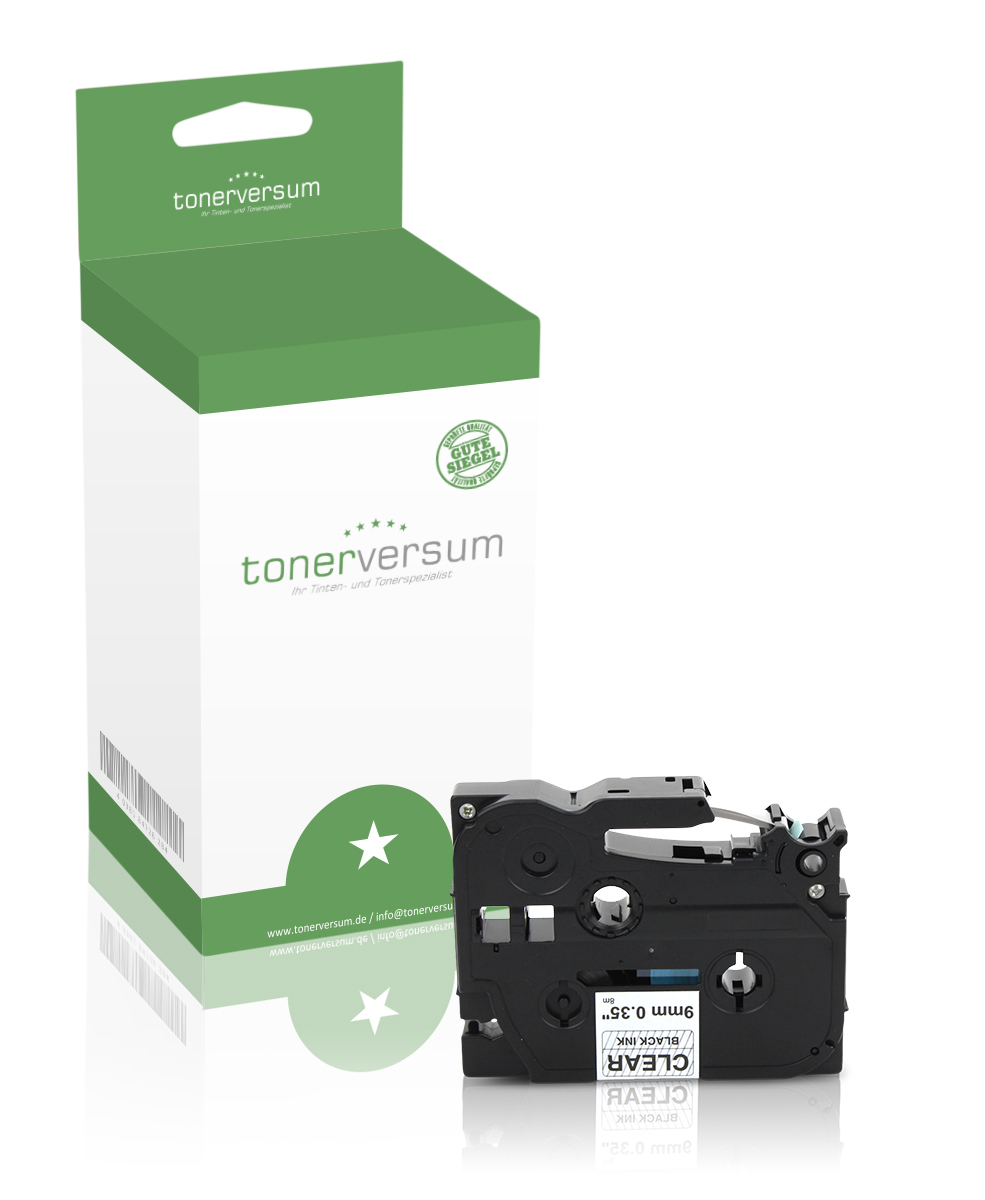 Alternativ zu Brother TZe-121 P-Touch Schriftband 9mm schwarz/transparent