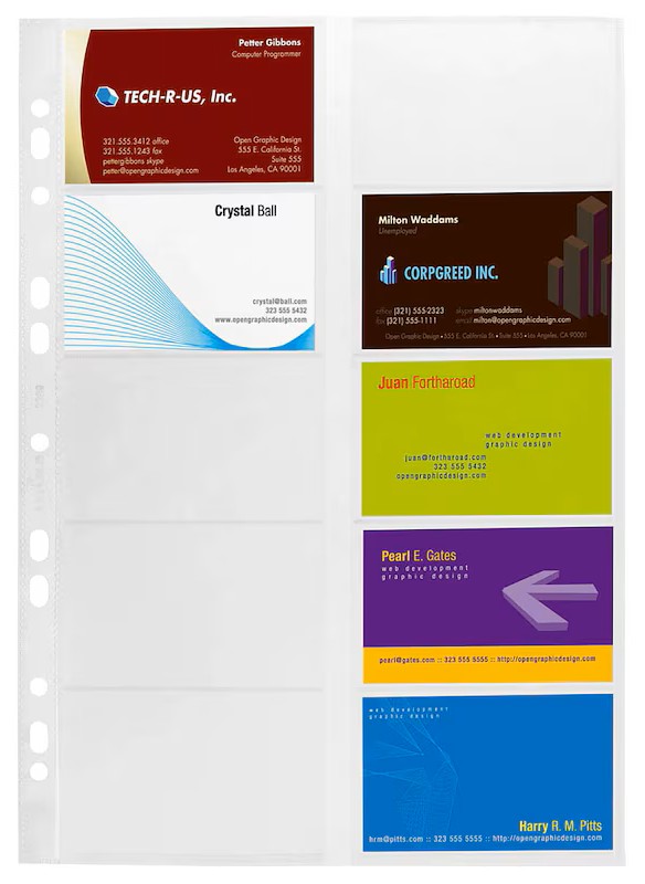 DURABLE Visitenkartenhüllen DIN A4 transparent glatt 0,10 mm, 10 St.