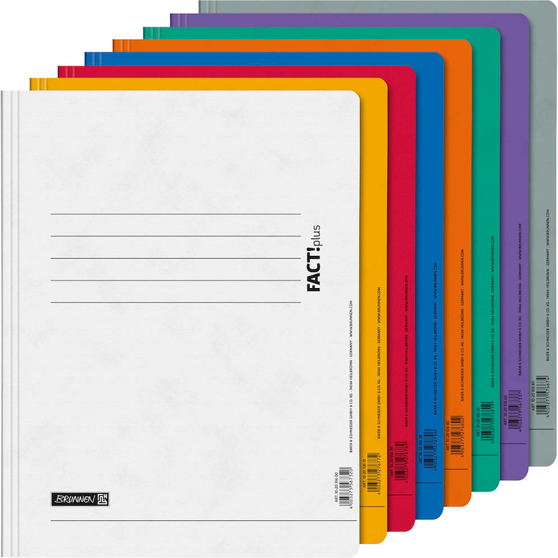 BRUNNEN Schnellhefter FACT!plus Karton farbsortiert DIN A4, 8 St.