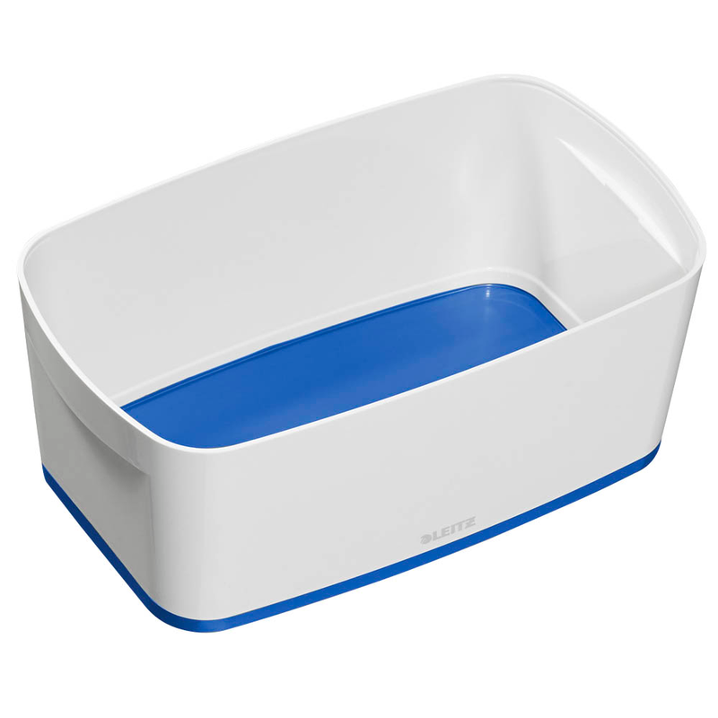 LEITZ MyBox Aufbewahrungsbox 5,0 l perlweiß/blau 31,8 x 19,1 x 12,8 cm, 1 St.