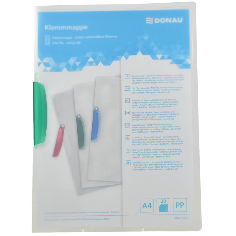 DONAU Klemmhefter transparent/grün, 1 St.