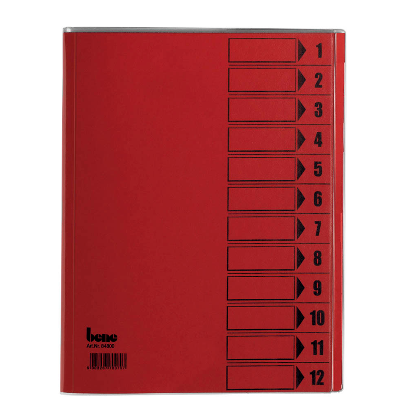 bene Ordnungsmappe 12 Fächer rot, 1 St.