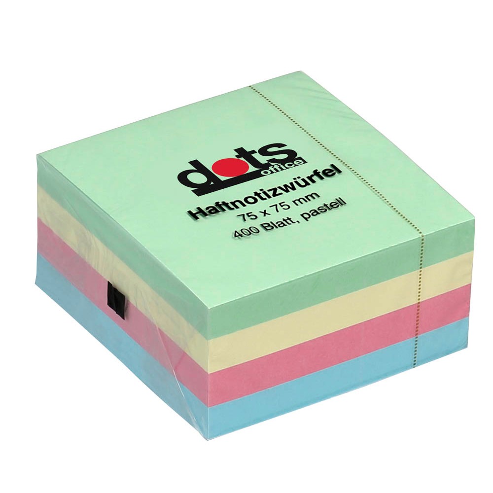 dots Haftnotiz 75x75mm farbsortiert (4er Pack)