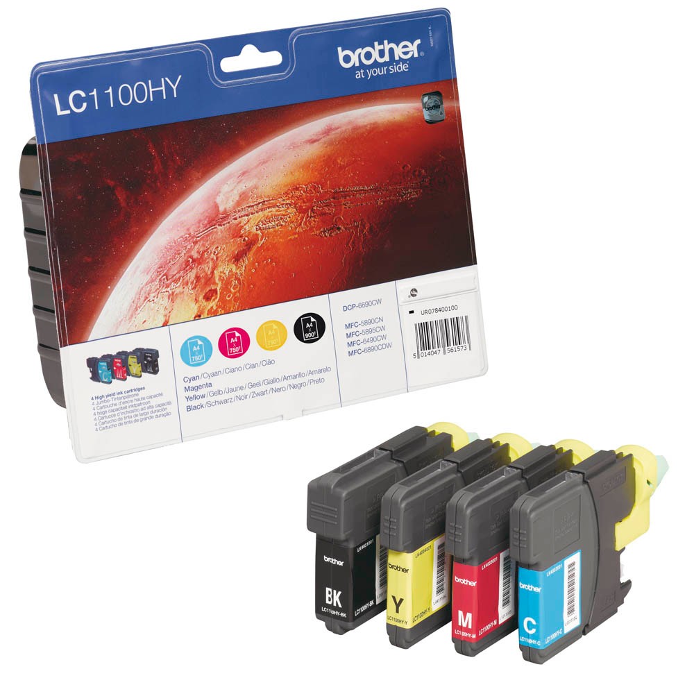 Brother LC-1100HYVALBPDR Tinten Multipack CMYK (4er Set)