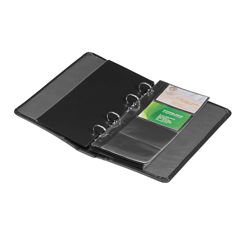 Alassio Visitenkarten-Ringbuch schwarz, 1 St.