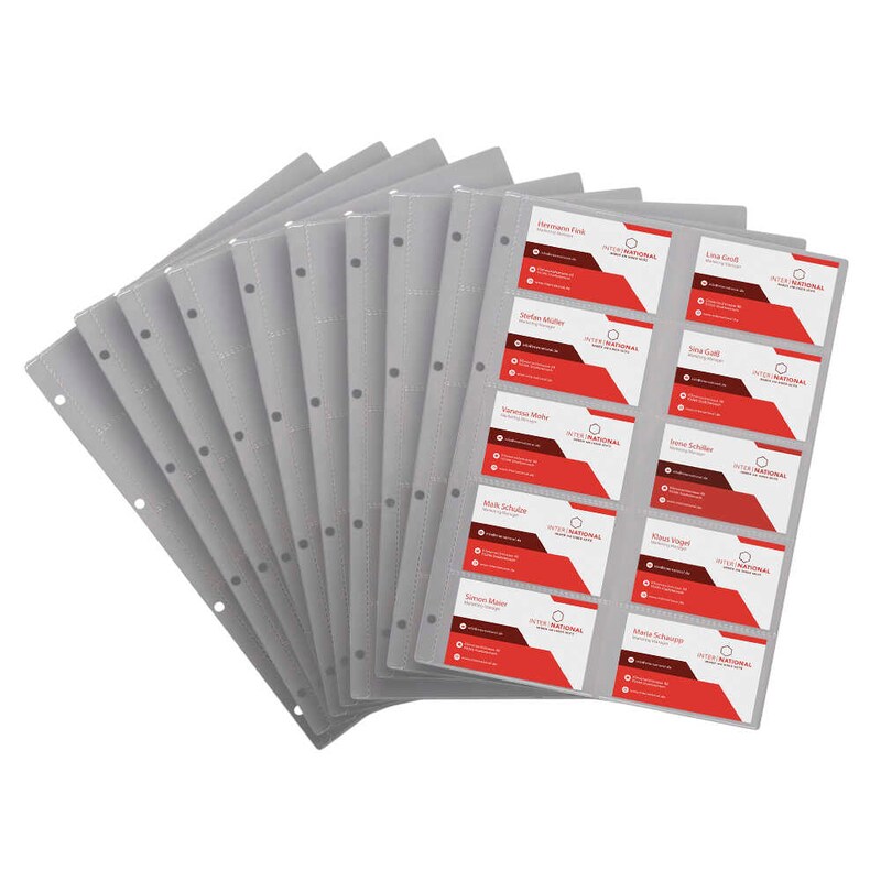 EICHNER Visitenkartenhüllen DIN A4 DIN A4 transparent glatt, 10 St.